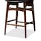 Baxton Studio Flora Black Faux Leather Upholstered Walnut Finished Counter Stool, PK2 144-8073 - alternate 5